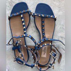 Rockstud 60mm Ankle Strap Sandals In Blue